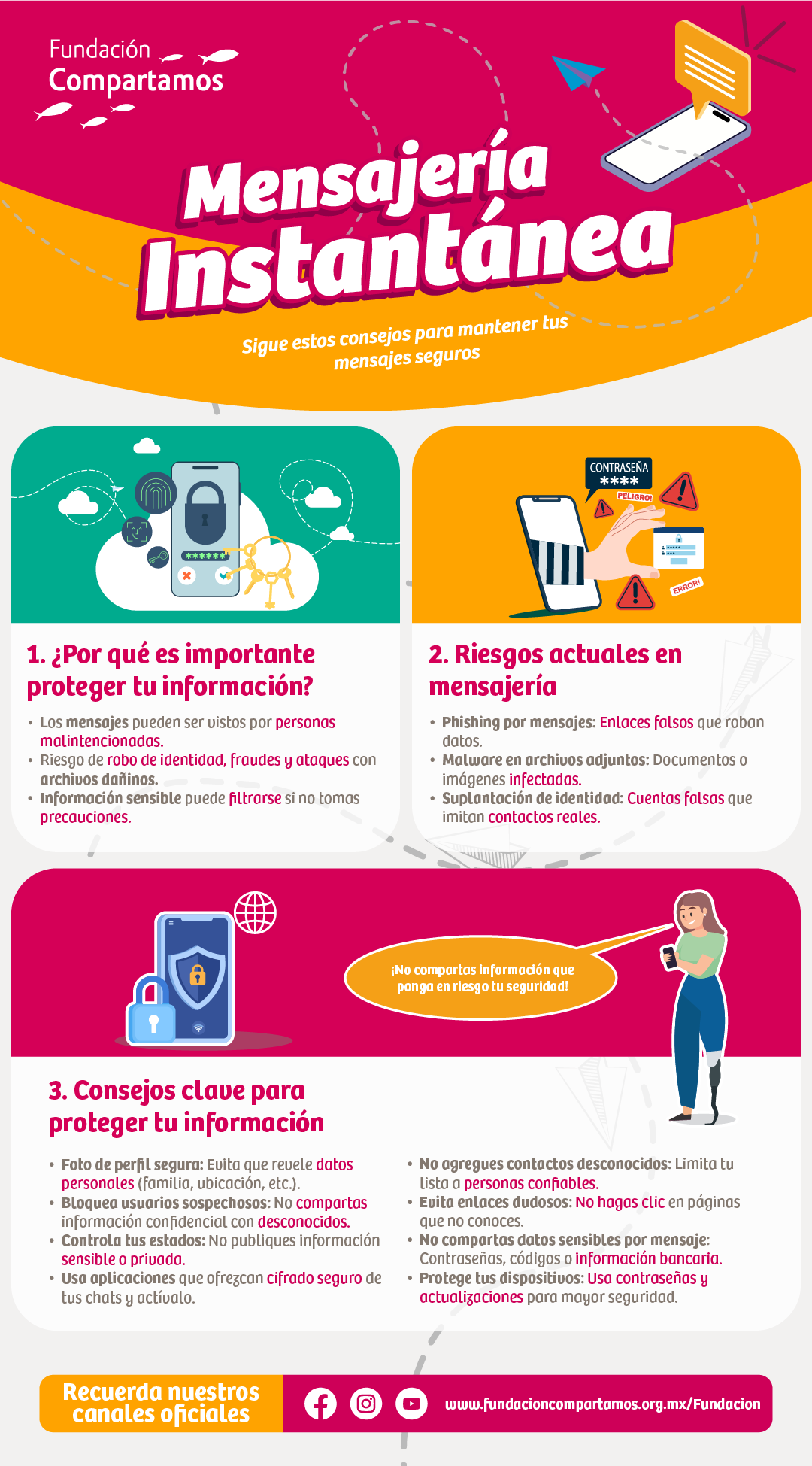 Cuida tus datos personales en la mensajería instantánea